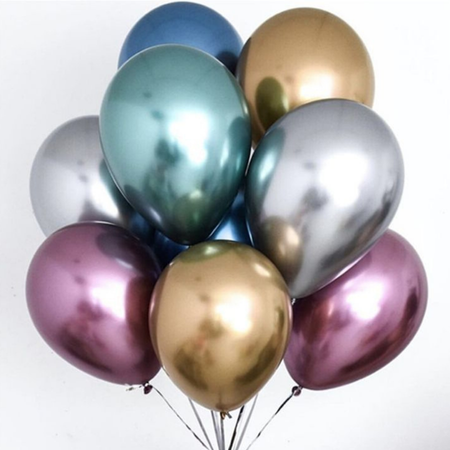 Balon Latex Crome 12 inc / 1 bungkus isi 10 balon - perlengkapan ulang tahun NaisyaShop