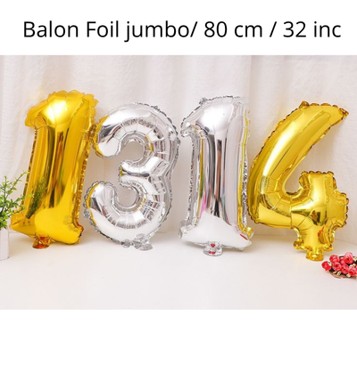Balon Foil angka jumbo 80 cm / 32 inc per satuan - perlengkapan ulang tahun NaisyaShop