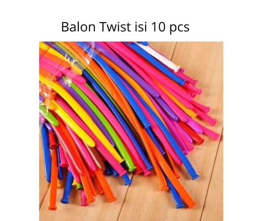 Balon Twist Warna-Warni Isi 10 PCS - perlengkapan ulang tahun NaisyaShop