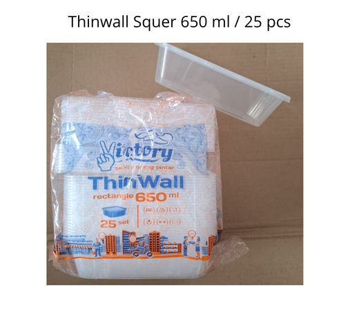Thinwall square 650 ml / 25 pcs