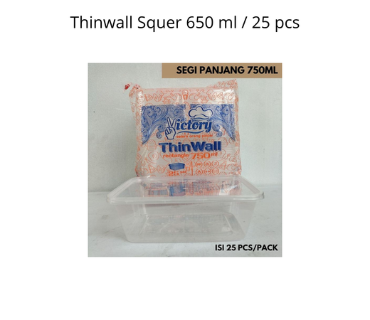 Thinwall Square 750 ml / isi 25 pcs