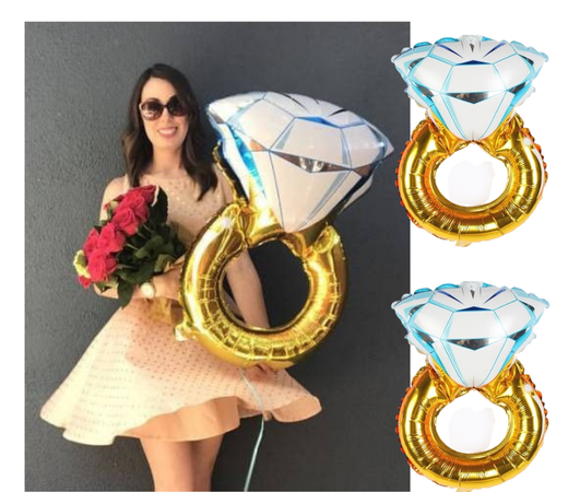 Balon Foil jumbo  Diamond Ring / Balon Cincin Berlian / Permata Bride to Be - Produk NaisyaShop