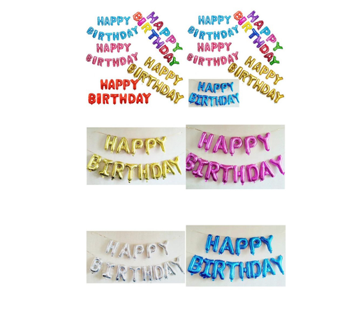 Balon Foil Happy Bithday / 1 paket - Produk NaisyaShop